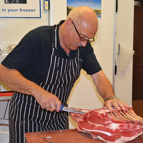 The butcher&rsquo;s counter at Lewis&rsquo;s Farm Shop in Wrexham